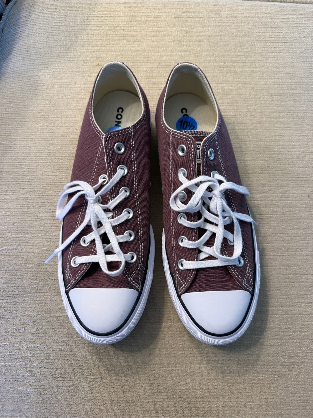 Low-Top Platform Canvas Sneakers in Purple with White Trim - Converse-style